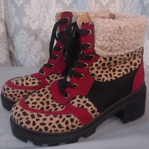 Women's Rouge Cheetah Combat Boots